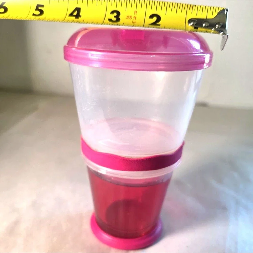 Cereal On The Go Cup Container Breakfast Drink Milk Cups Portable Yogurt Pink